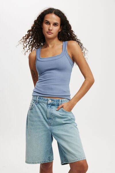 Super Baggy Denim Jort, BELLS BLUE