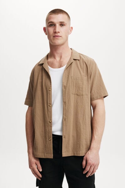 Riviera Short Sleeve Shirt, MOCHA