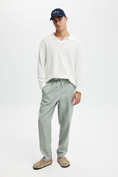 Linen Pant, WASHED MILITARY