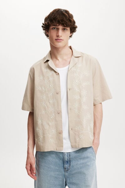 Cabana Short Sleeve Shirt, TAUPE FLORAL