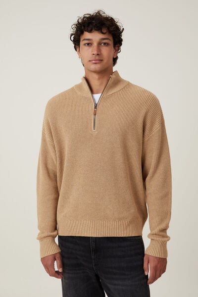 Jordan Quarter Zip, NATURAL MARLE