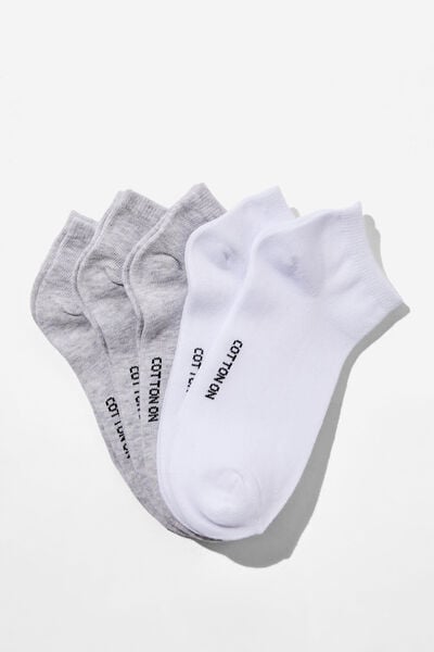 5Pk Ankle Sock, GREY MIX