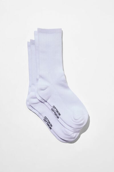 The Perfect Pair Crew Sock 2Pk, WHITE