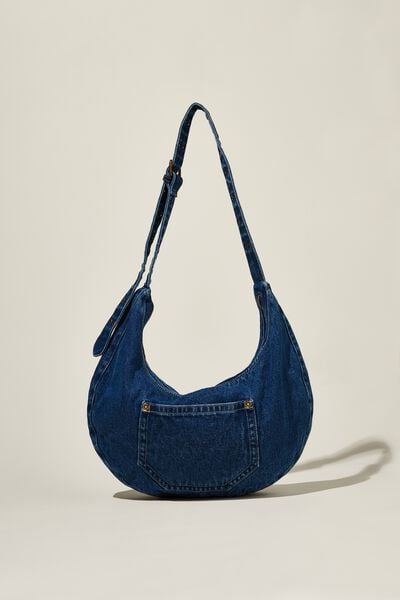 Bowie Crescent Cross Body Bag, BLUE DENIM