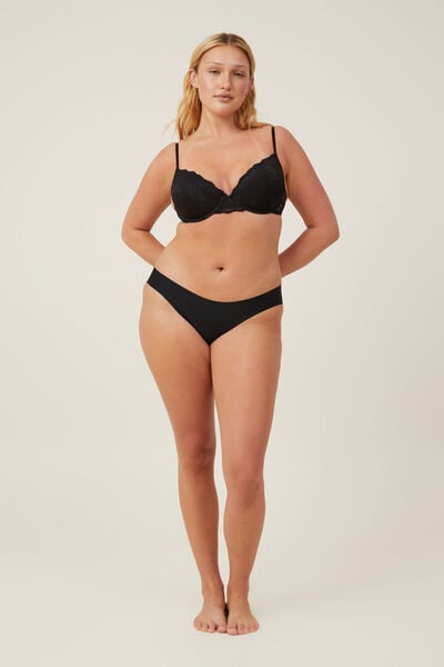 Party Pants Seamless Bikini Brief, BLACK