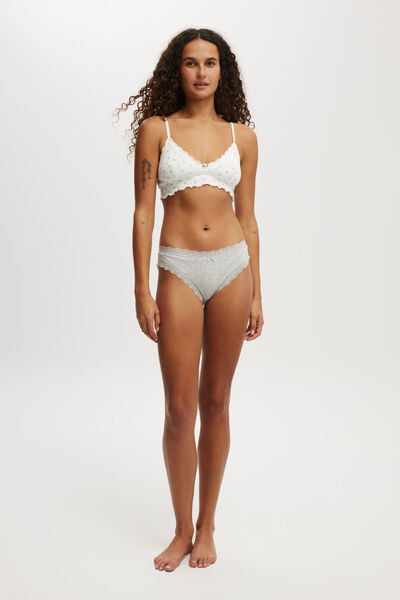 Organic Cotton Lace Bikini Brief, GREY MARLE