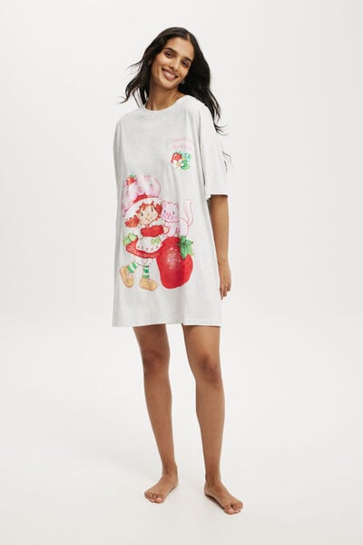 90S Graphic T-Shirt Nightie, LCN SSC/STRAWBERRY SHORTCAKE AND CUSTARD